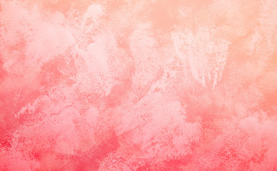 Abstract art painting in living coral tone color for texture background