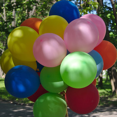 bunch of colorful festive balloons