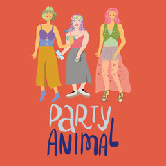 Girl music festival illustration