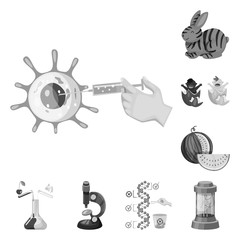 Vector illustration of transgenic and organic logo. Set of transgenic and synthetic vector icon for stock.