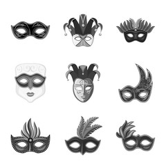 Isolated object of Venezia and festival logo. Set of Venezia and celebration stock symbol for web.