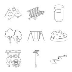 Isolated object of landscape and nature logo. Set of landscape and city stock vector illustration.