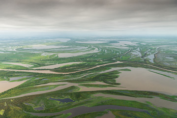Aerial image of the Paraná Delta (Spanish: Delta del Paraná) is the delta of the Paraná River in...