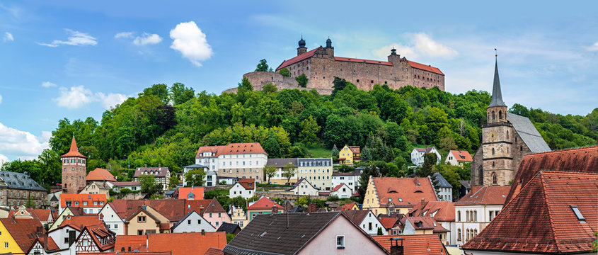 cityscape of Kulmbach with Plassenburg castle