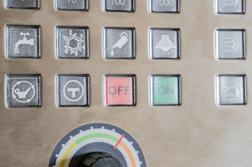 Push-button digital control panel of CNC machine