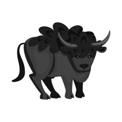 Vector illustration of bison and buffalo icon. Collection of bison and wild vector icon for stock.