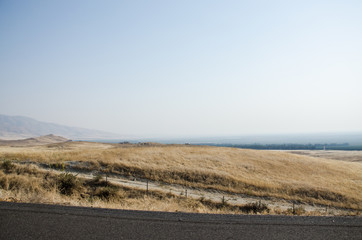 Fototapeta na wymiar Panoramic Landscape in the Desert on the way to Las Vegas