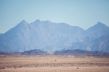  Nature of Egypt. Mountains and sky in the desert