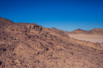  Nature of Egypt. Mountains and sky in the desert