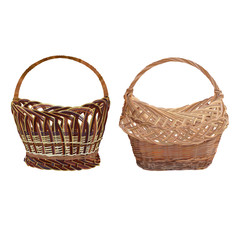 Obraz premium Empty wicker basket set, vector isolated illustration