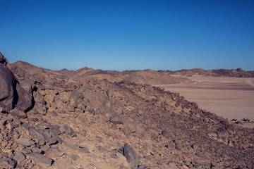  Nature of Egypt. Mountains and sky in the desert