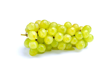 Fresh Green grape isolated on white. Full depth of field.