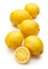 fresh lemons isolated on white background