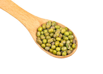 Mung beans in spoon