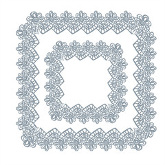 lace frame vector decorative design element background hand drawn square