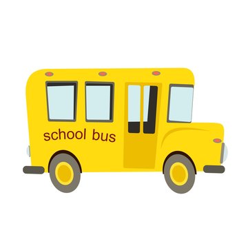 yellow school bus on a white background