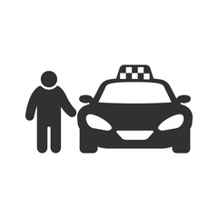 The man next to the taxi