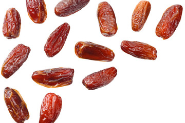 date fruit isolated on white background. top view