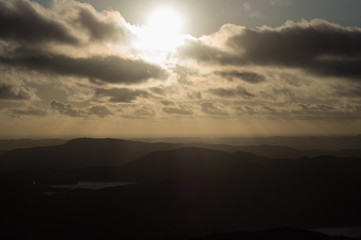 Sunset from Mountain ridge 