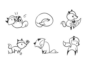 Fototapeta premium vector character fox baby set design elements