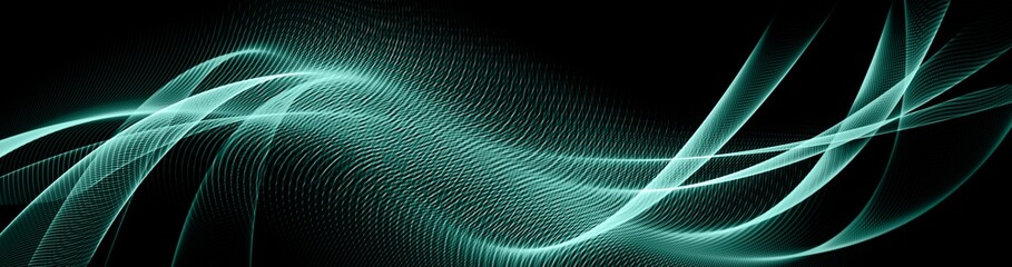 Fototapeta premium Abstract green background, abstract lines twisting into beautiful bends