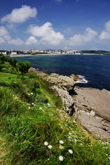 Summer landscape of the Cantabrian Coast in Santander, Spain, Europe