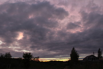 sunset in the mountains
