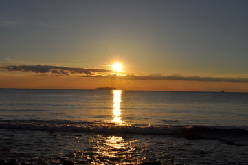 The beautiful sunset natural sea landscape