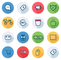 Flat icons set - Trendy Modern flat vector icons Shopping and E-Commerce concept sign - vector