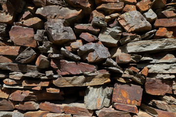 Stone wall, wall of an old house.