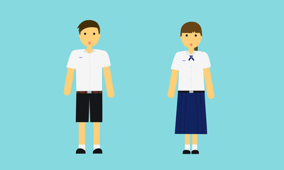 Fototapeta premium thai student uniform vector image