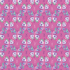 BUTTERFLIES SEAMLESS REPEAT PATTERN TILE
