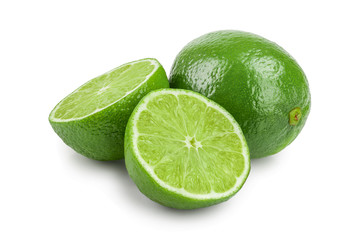 lime with half isolated on white background