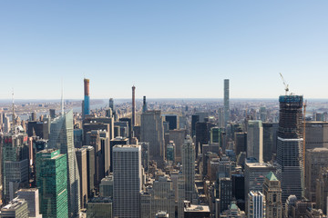 Top view of Manhattan buildings, New York.