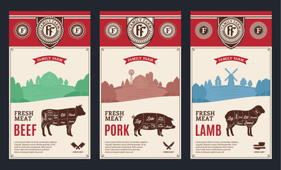 Vector meat labels