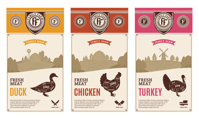 Vector poultry labels