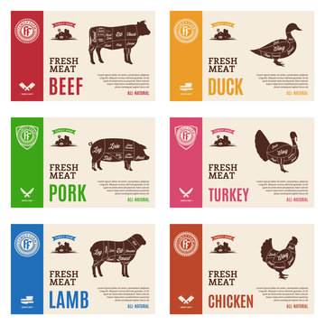 Vector meat and poultry labels