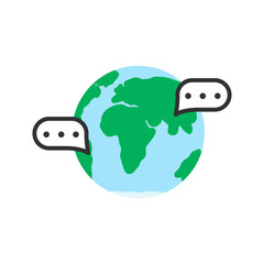 global communication. Earth and speech clouds