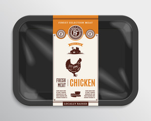Vector chicken meat packaging illustration