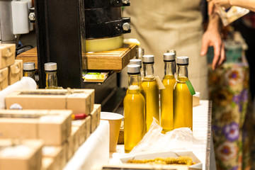 Local small flaxseed oil production. Fresh extra virgin product, source of omega 3 and 6 and vitamins