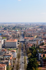 Naklejka na ściany i meble Detail of the beautiful city of Bergamo in Northern Italy seen from above