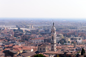 Obraz premium Detail of the beautiful city of Bergamo in Northern Italy seen from above