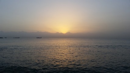 The beautiful sunset natural sea landscape