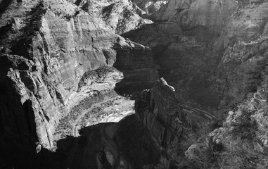 View from Angels Landing in Zion National Park, Utah