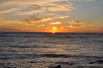 The beautiful sunset natural sea landscape