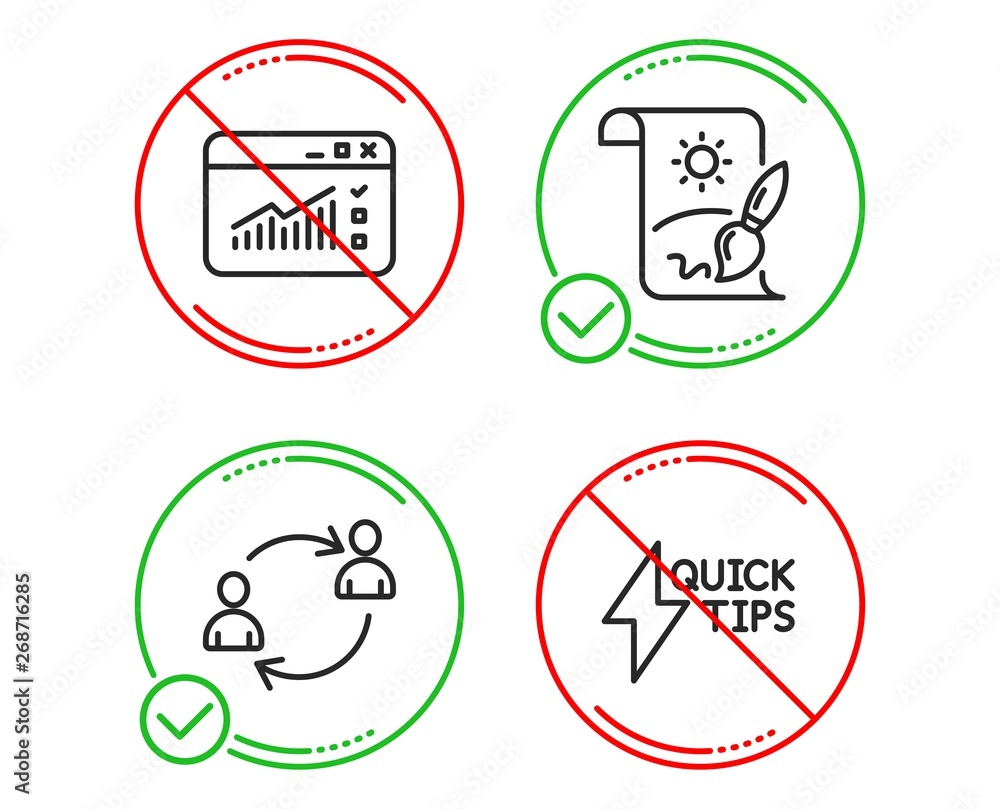 Poster do or stop. web traffic, creative painting and user communication icons simple set. quickstart guide
