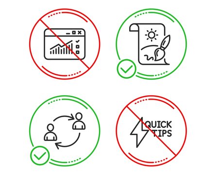 Do or Stop. Web traffic, Creative painting and User communication icons simple set. Quickstart guide sign. Website window, Graphic art, Human resources. Lightning symbol. Business set. Vector