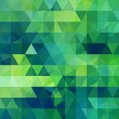 Fototapeta na wymiar Triangle vector background. Can be used in cover design, book design, website background. Vector illustration. Green, blue colors.