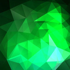 Background made of green triangles. Square composition with geometric shapes. Eps 10