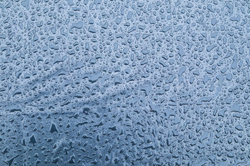 rain drops splashed on a palstic film